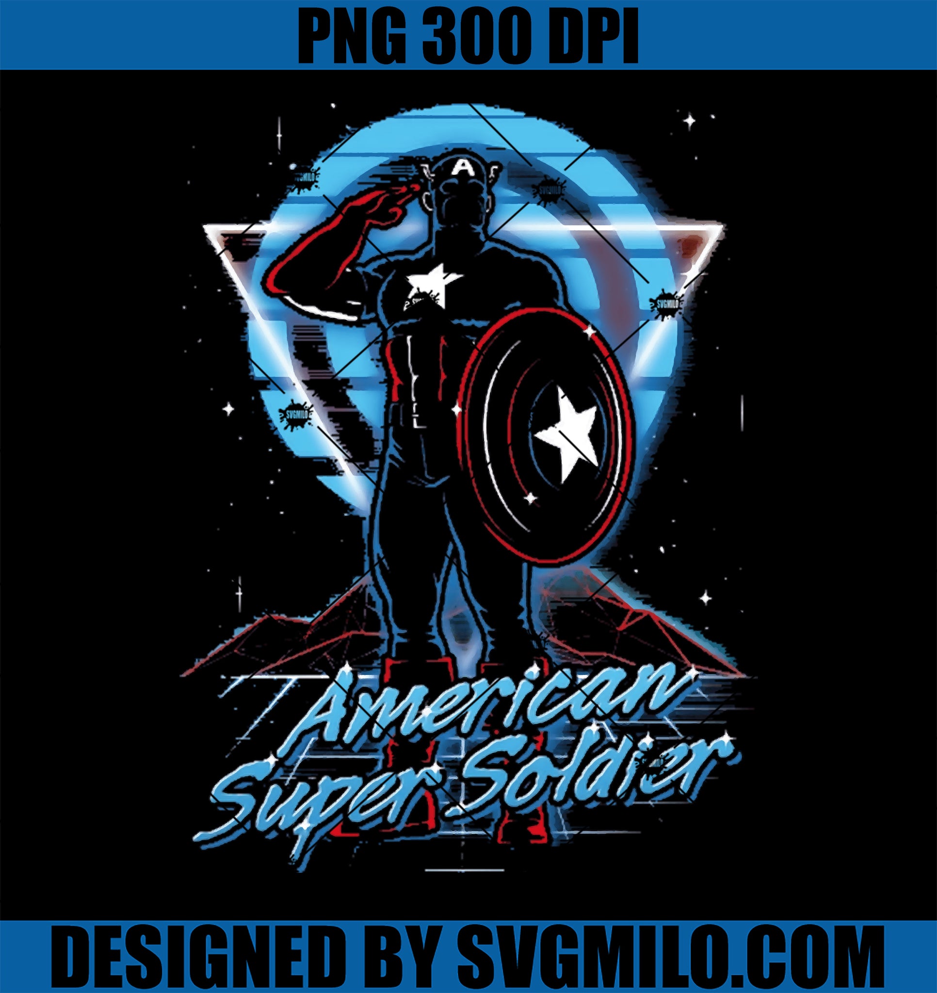 Retro American Super Soldier PNG, Caption Maver PNG
