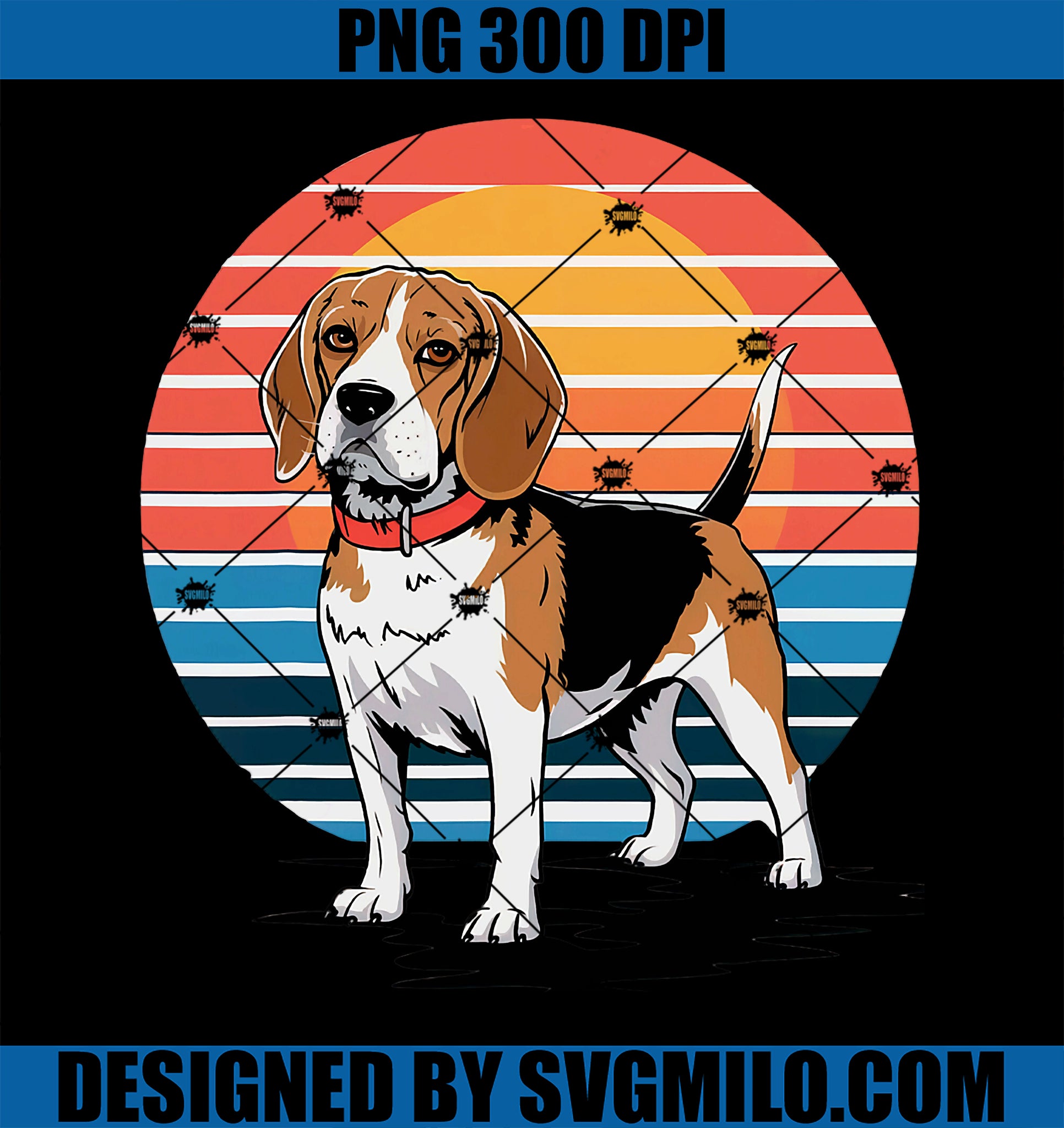 Retro Beagle Vintage PNG, Dog Lover Gifts PNG