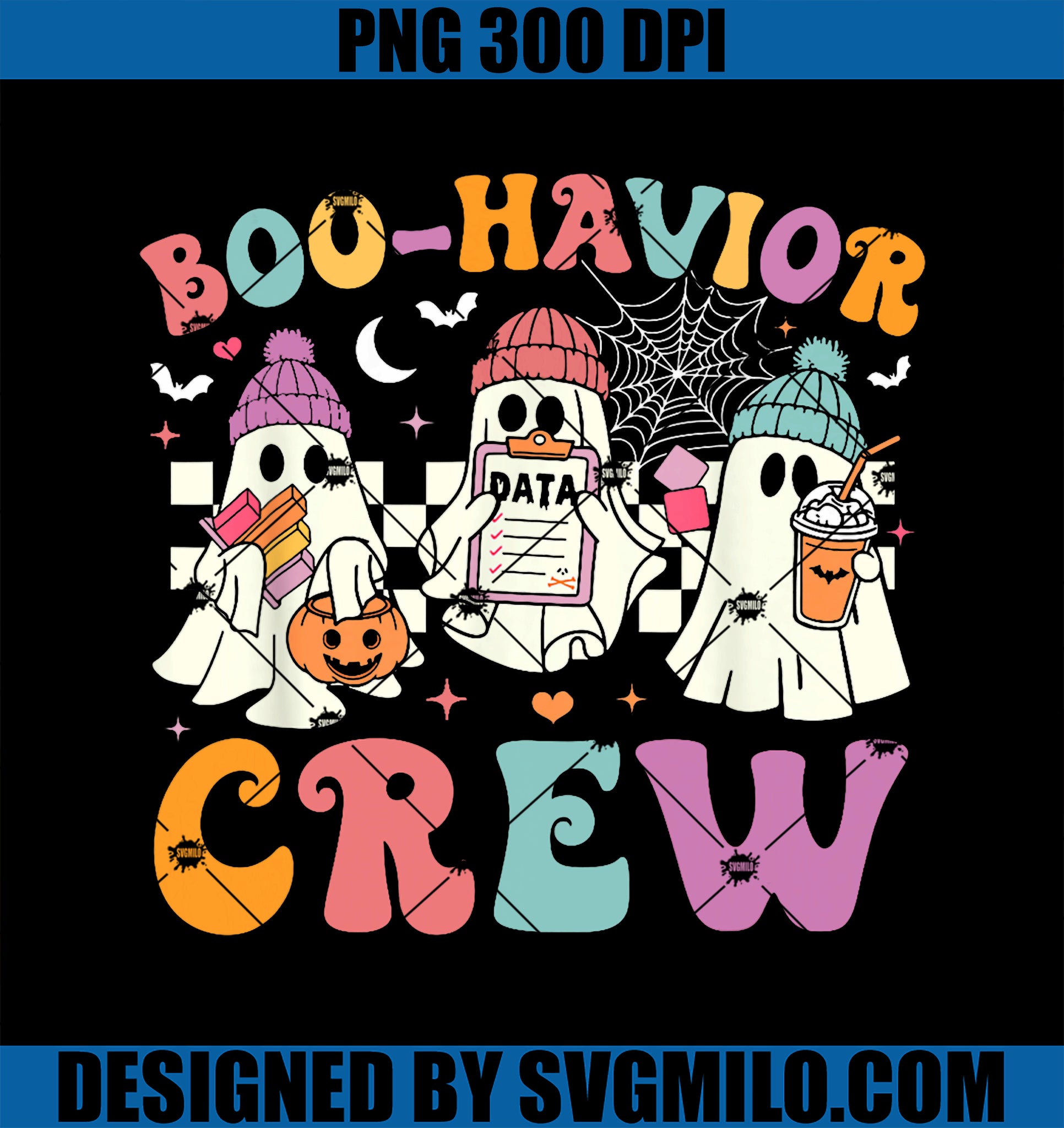 Retro Boo-Havior Crew Behavior Analyst Halloween ABA RBT PNG