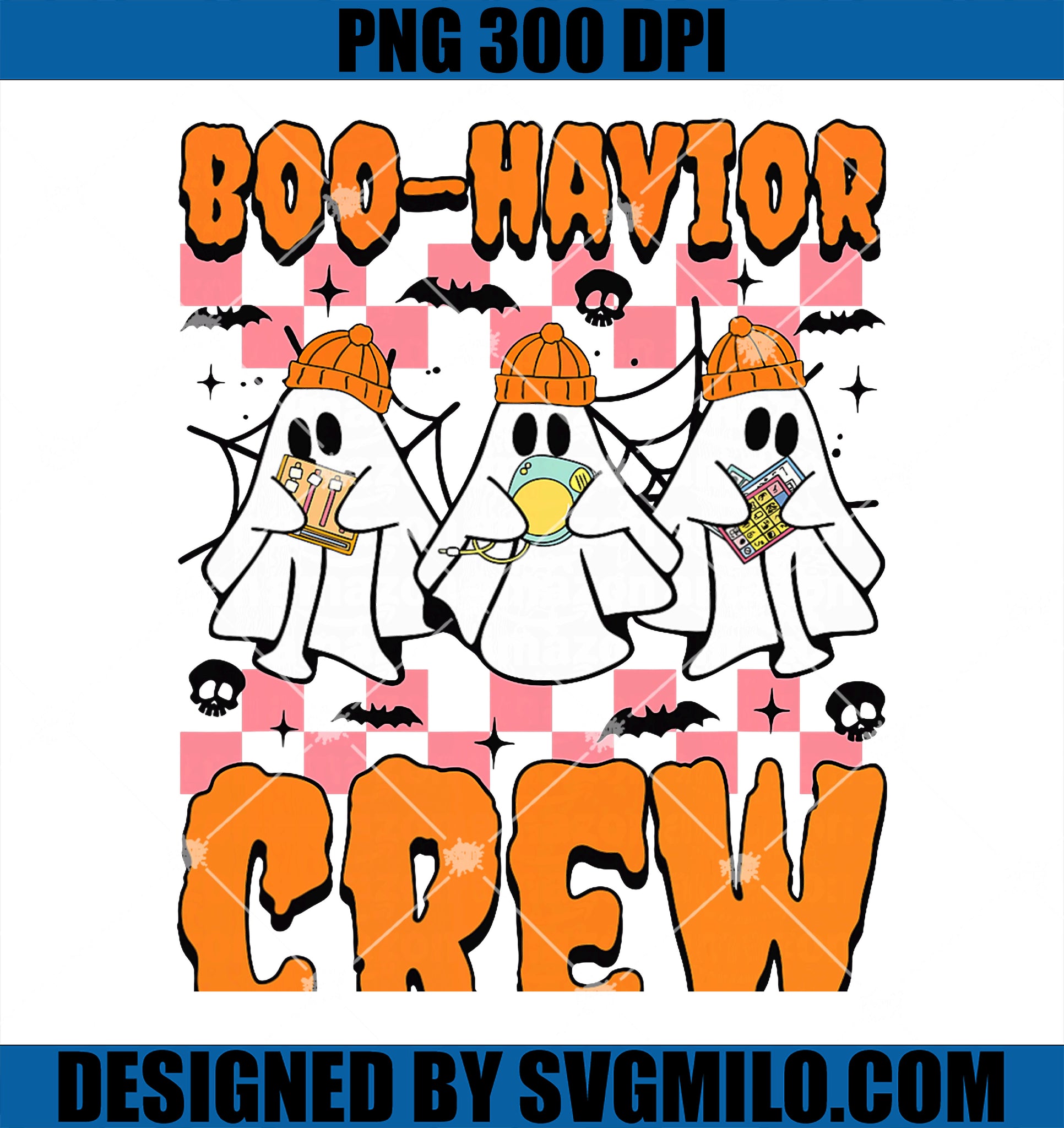 Retro Boo-Havior Crew Behavior Analyst PNG, Halloween ABA RBT PNG
