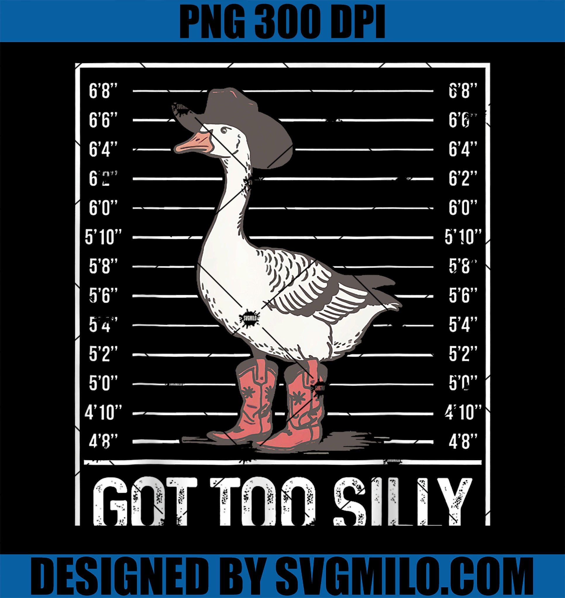 Retro Cowgirl Boots Goose Got Too Silly Goose PNG, Funny Meme PNG