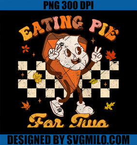 Retro Eating Pumpkin Pie For Two Thanksgiving Pregnancy Mom PNG