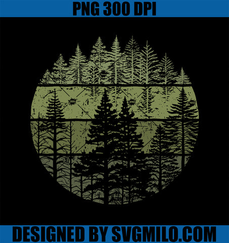 Retro Forest Trees Nature Outdoors PNG