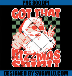 Retro Funny Christmas Rizz Meme Got That Rizzmas Spirit PNG