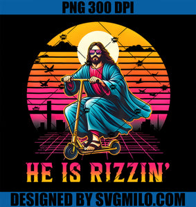Retro He Is Rizzin PNG, Funny Jesus Has Rizzen Easter Christian PNG