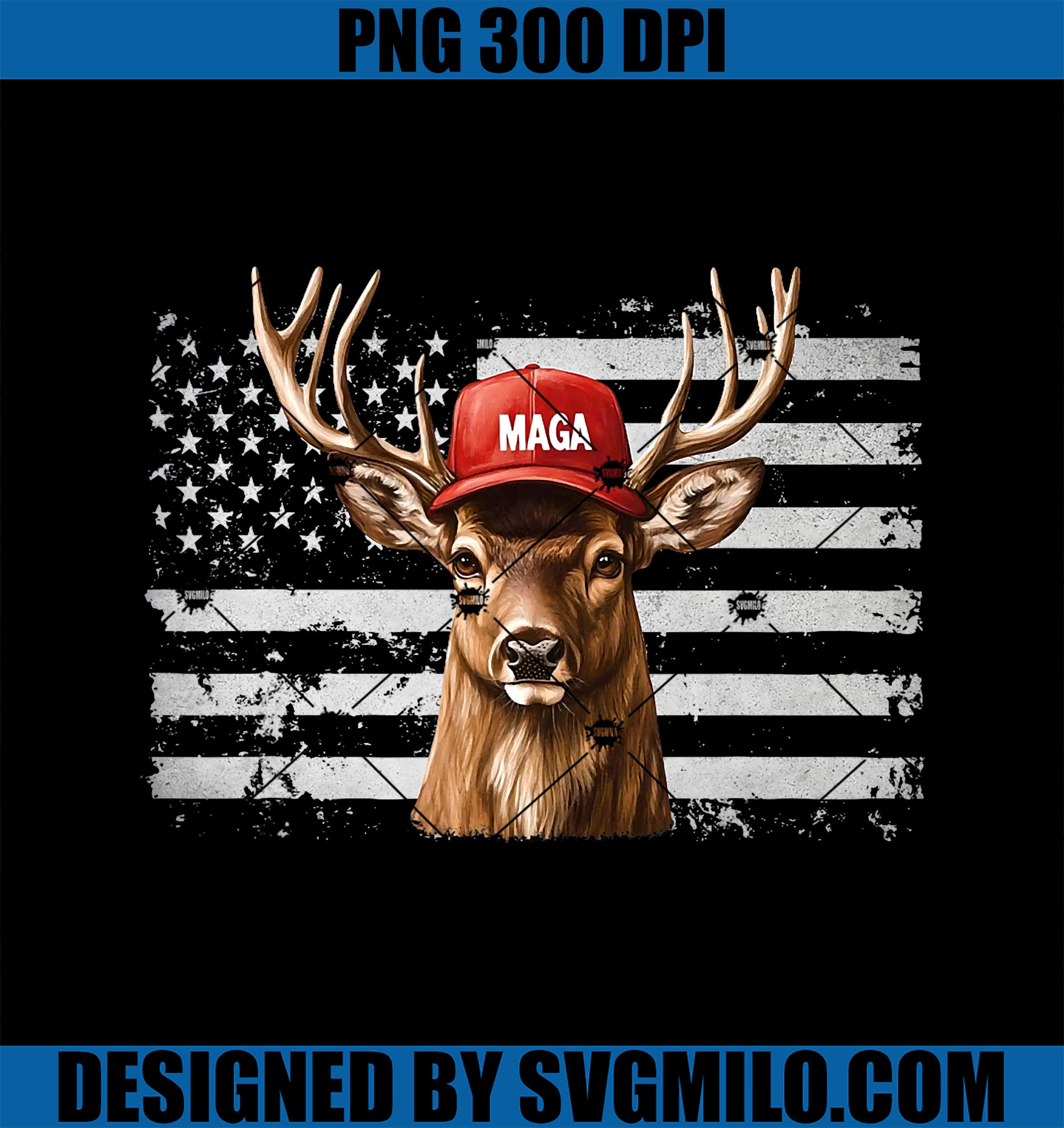 Retro Hunting Maga Camouflage USA Flag Deer Hunting Season PNG