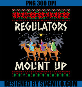 Retro Regulators Mount Up Camel Ugly Christmas PNG