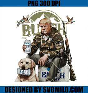 Retro Trump Hunting Deer PNG, Funny Drinking Beer Hunting PNG