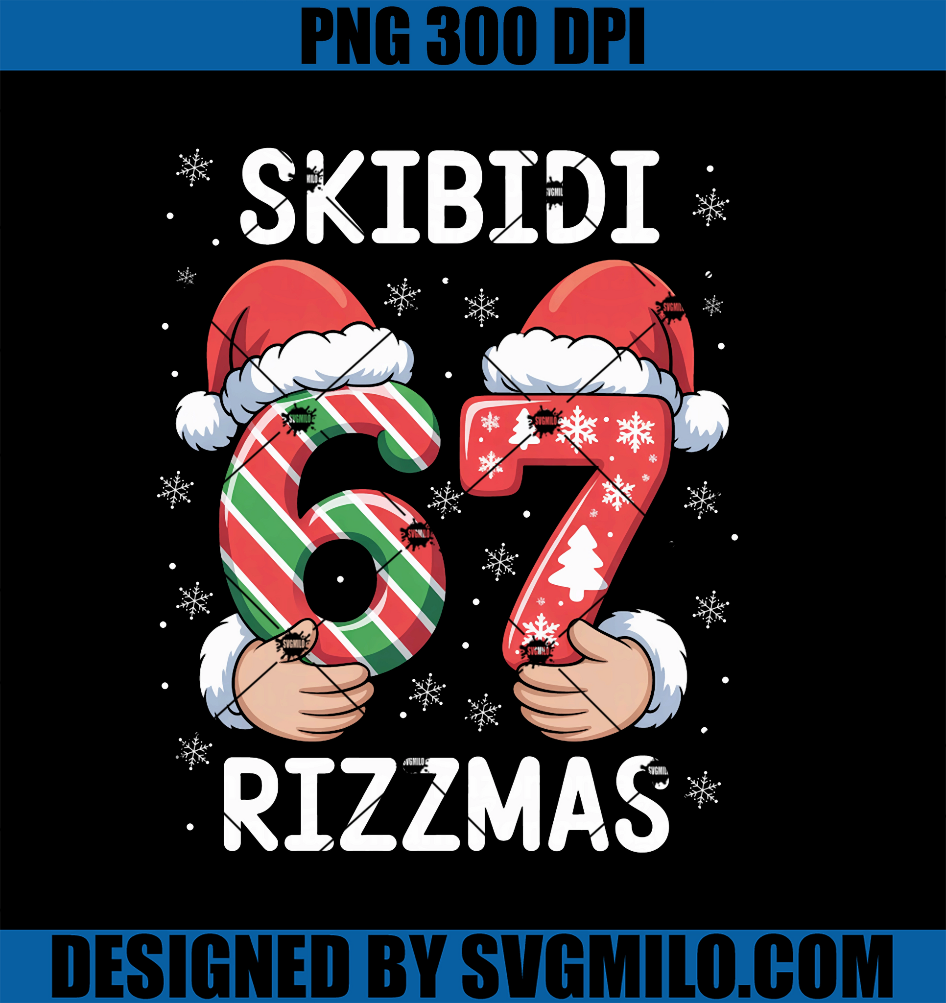 Rizz Christmas 67 PNG, Funny Xmas Skibidi Rizzmas PNG