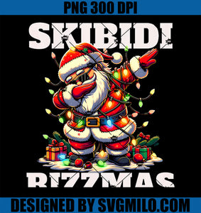 Rizz Christmas Santa PNG, Funny Xmas Gen Alpha Skibidi Rizzmas PNG