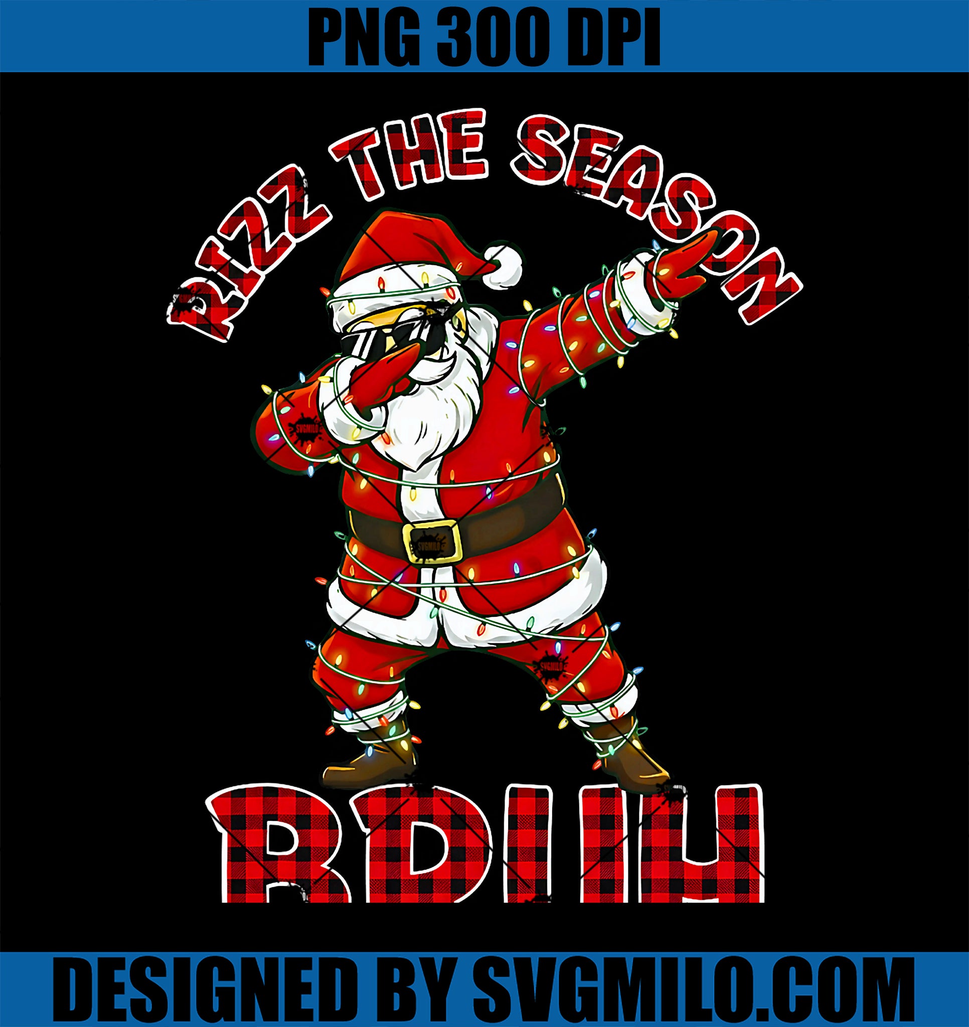 Rizz The Season Bruh PNG, Christmas Rizzmas Dabbing Santa Claus PNG