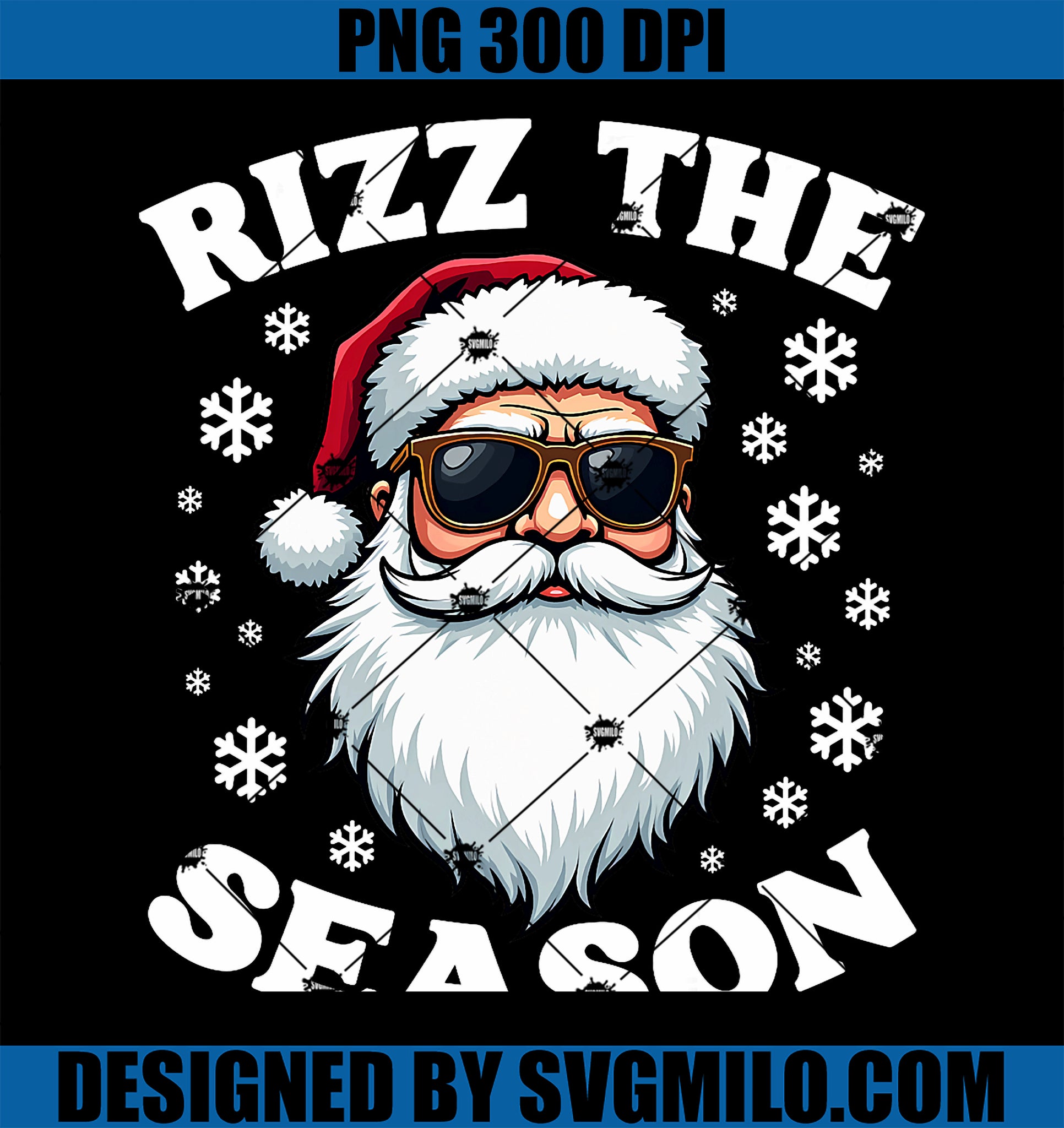 Rizz The Season Funny Christmas Charming Santa Silly Xmas PNG