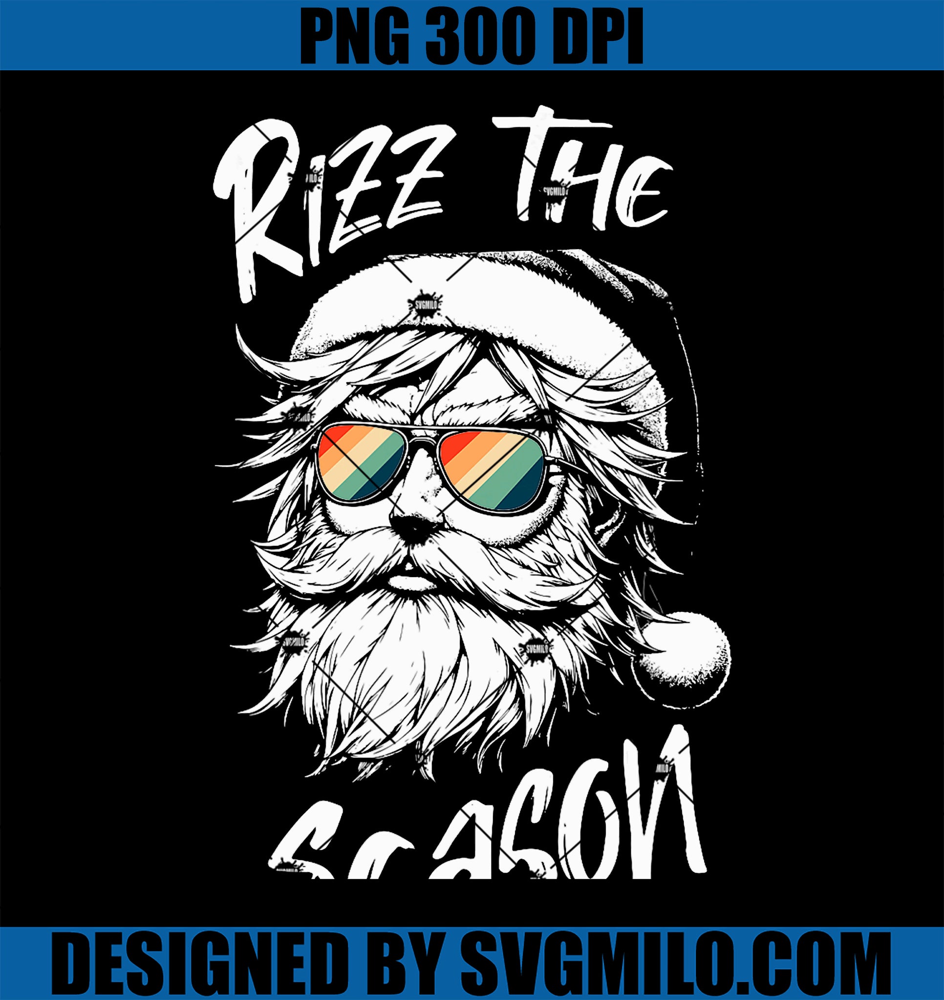 Rizz The Season PNG, School Cool Christmas Santa Claus PNG