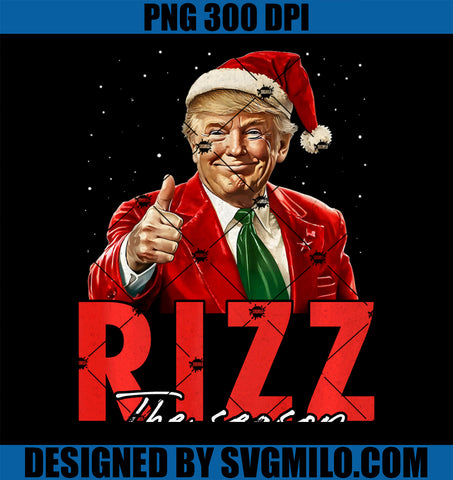 Rizz The Season Trump Christmas PNG