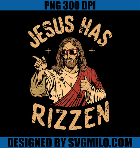 Rizzler Jesus Has Rizzen PNG, Funny Retro Jesus Memes Believers PNG