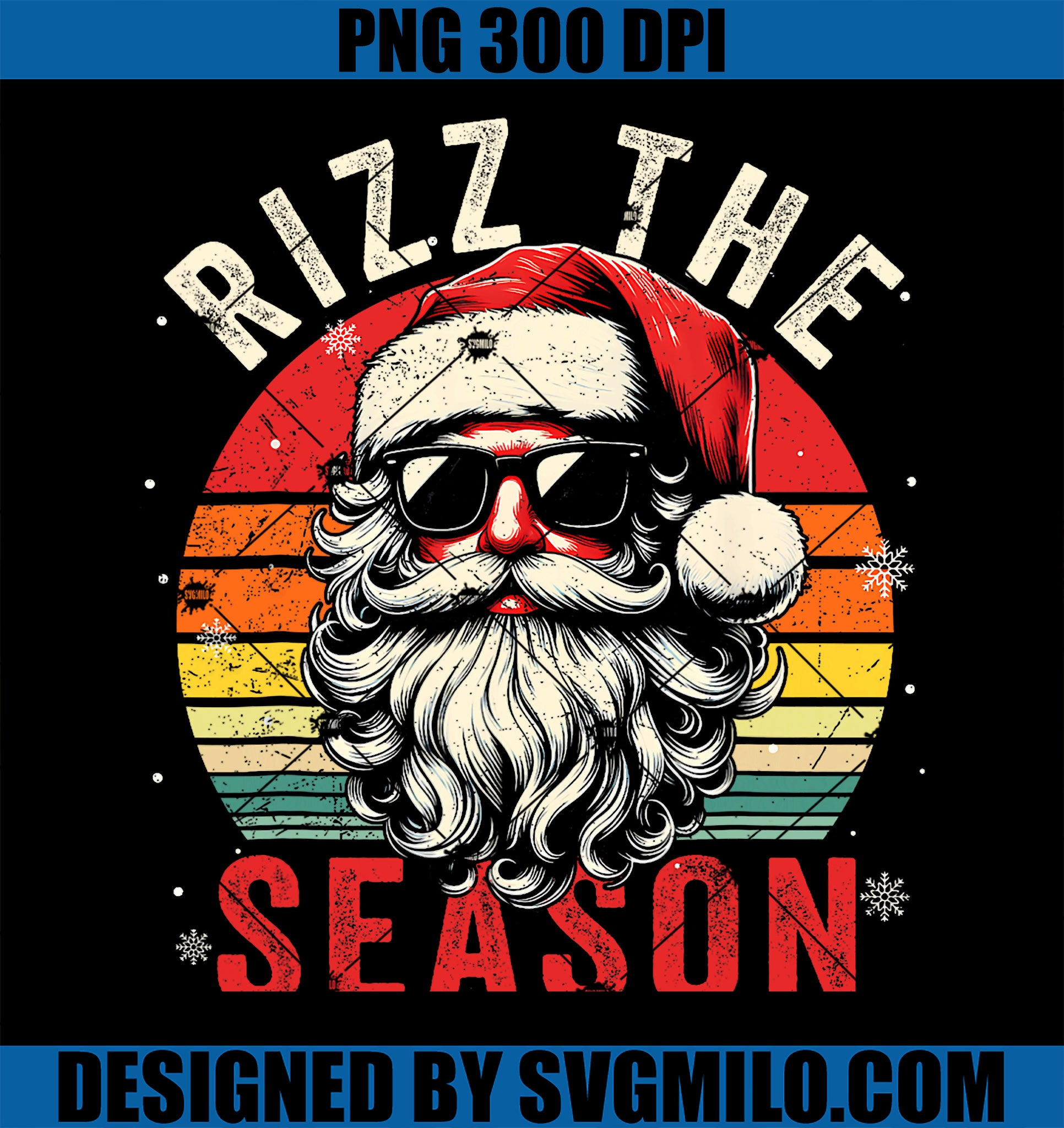 Rizz the Season Silly Christmas Funny Santa PNG