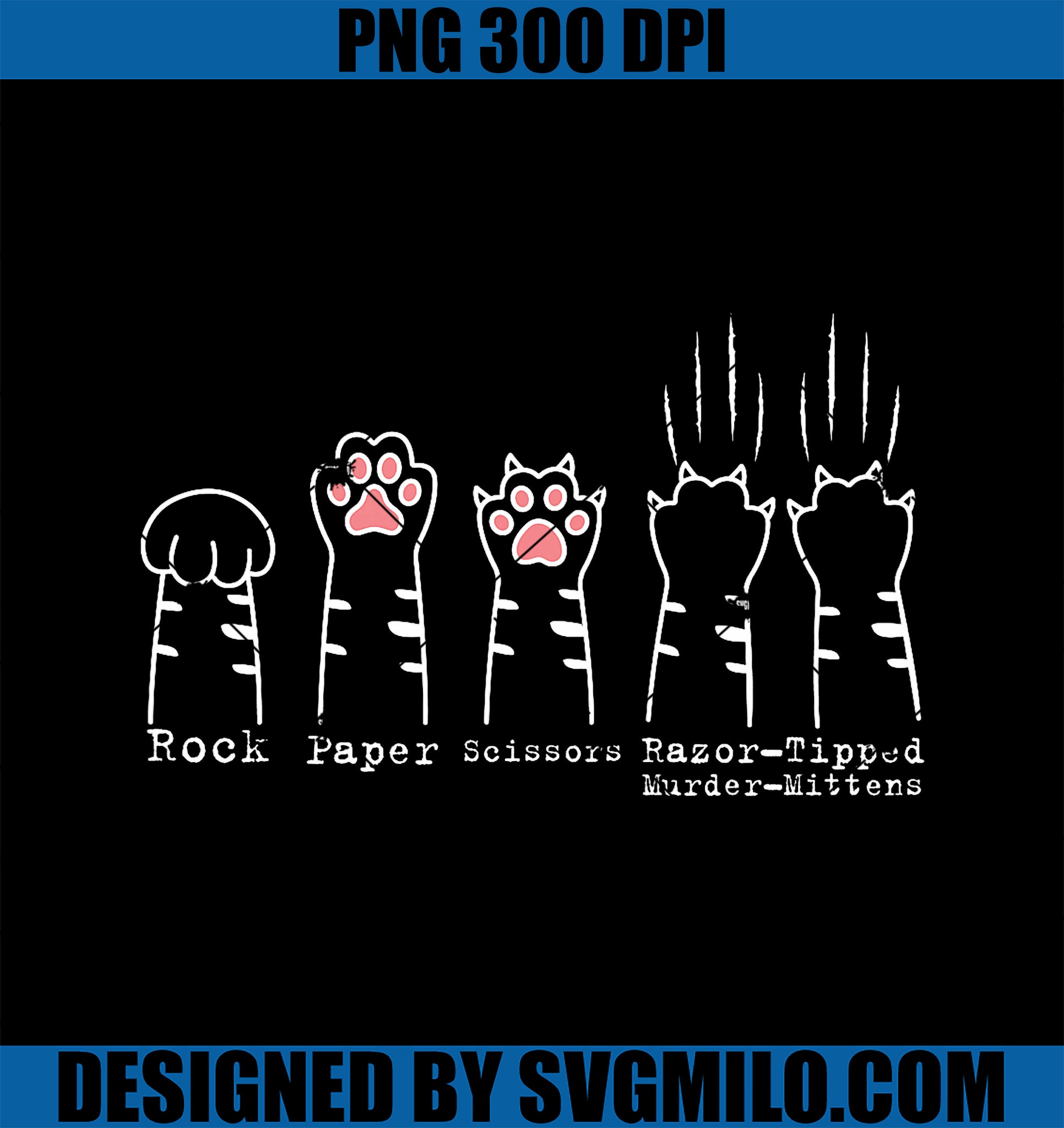 Rock Paper Scissors Cat Funny Kitten Cute Paw PNG