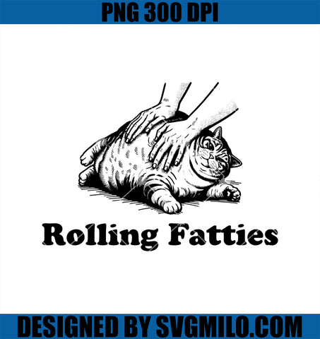 Rolling Fatties Cat PNG, Cat Lovers PNG