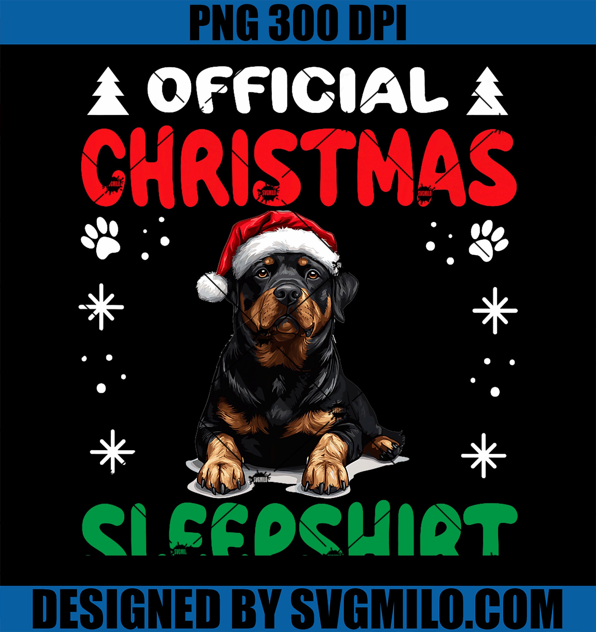 Rottweiler dog Dog Christmas Pajama Official Christmas PNG