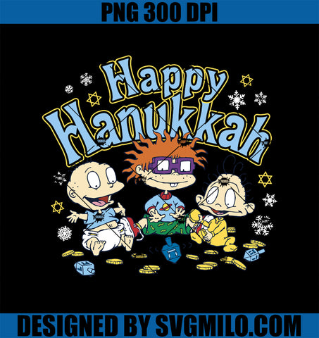 Rugrats Hanukkah Tommy Dil & Chuckie Spin The Dreidel PNG