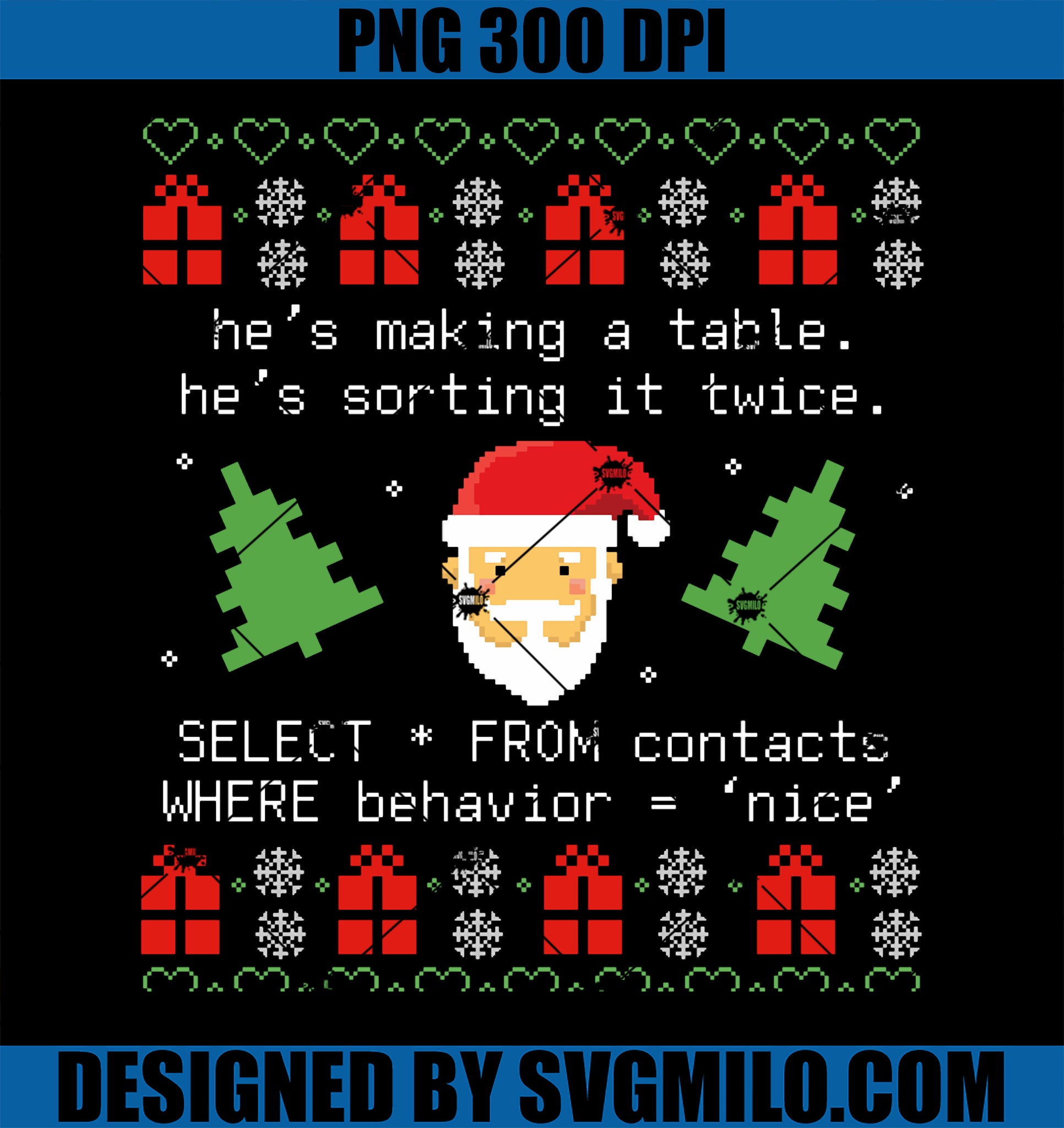 SQL Santa Claus Database Clause Developer Code DB Programmer PNG