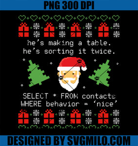 SQL Santa Claus Database Clause Developer Code DB Programmer PNG