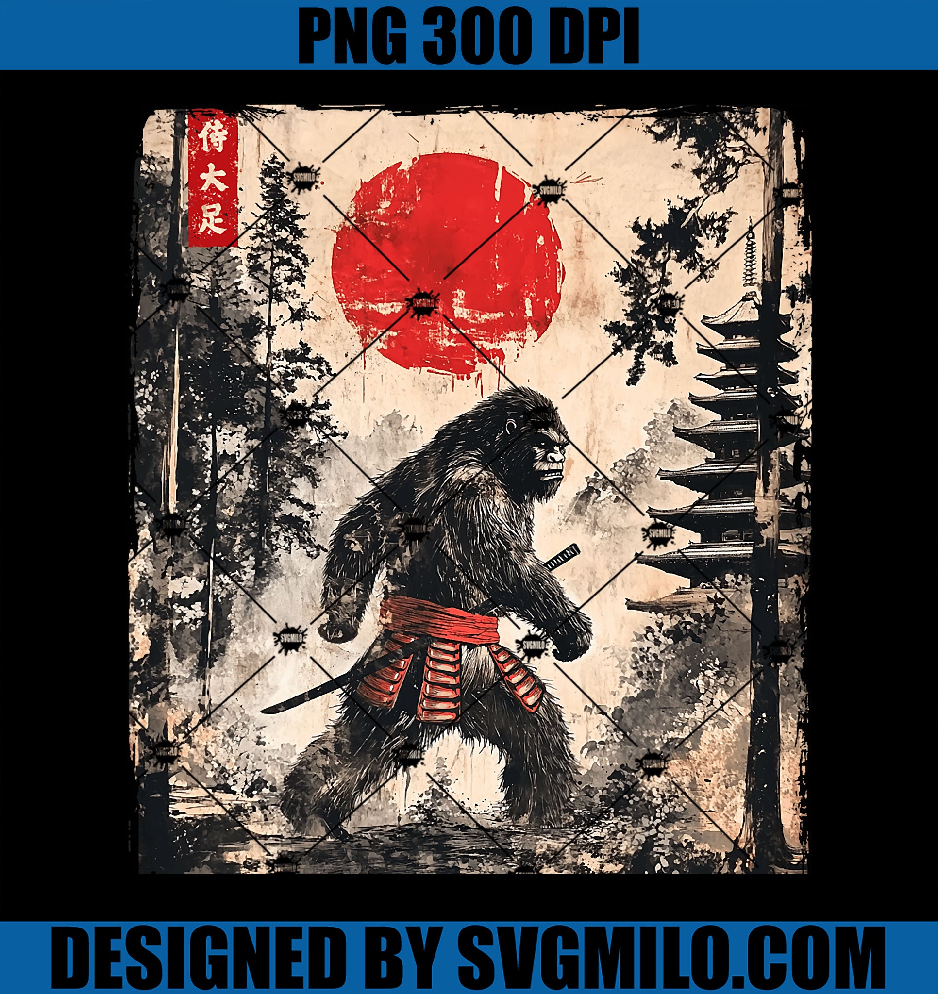 Samurai Bigfoot Japanese PNG