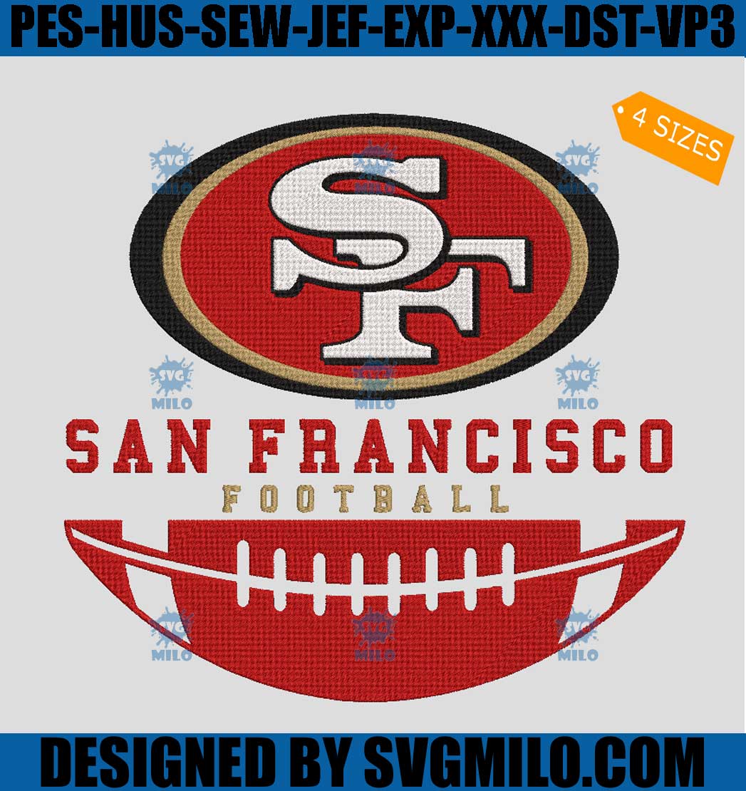 San Francisco Football Embroidery Design, 49ers Football Embroidery Design