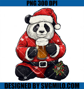 Santa Bear PNG, Cute Panda Bear Drinking Beer Christmas Xmas Adults PNG