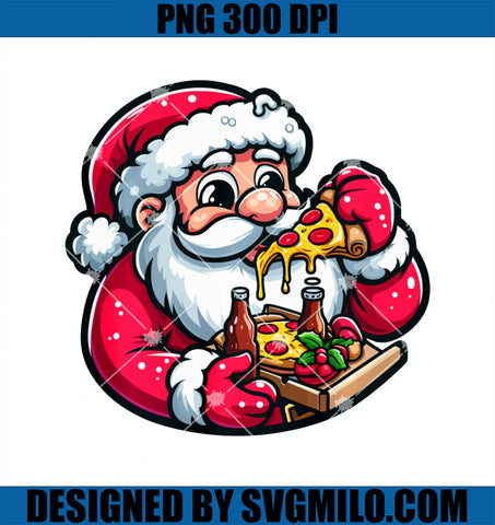 Santa Animal Eating Pizza Margherita Meal Foodie PNG