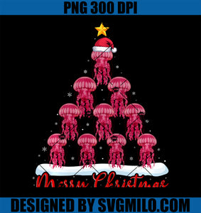 Santa Hat Ugly Xmas PNG, Funny Jellyfish Christmas Tree PNG