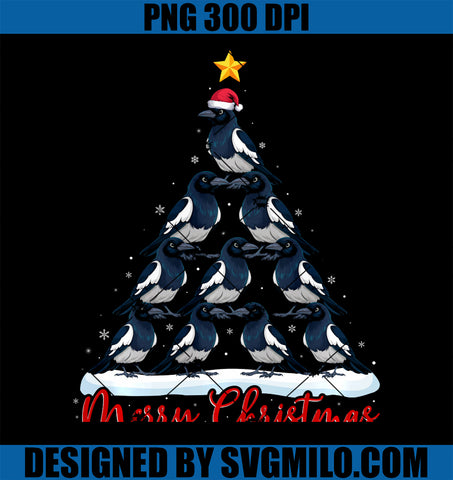 Santa Hat Ugly Xmas PNG, Funny Magpie Christmas Tree PNG