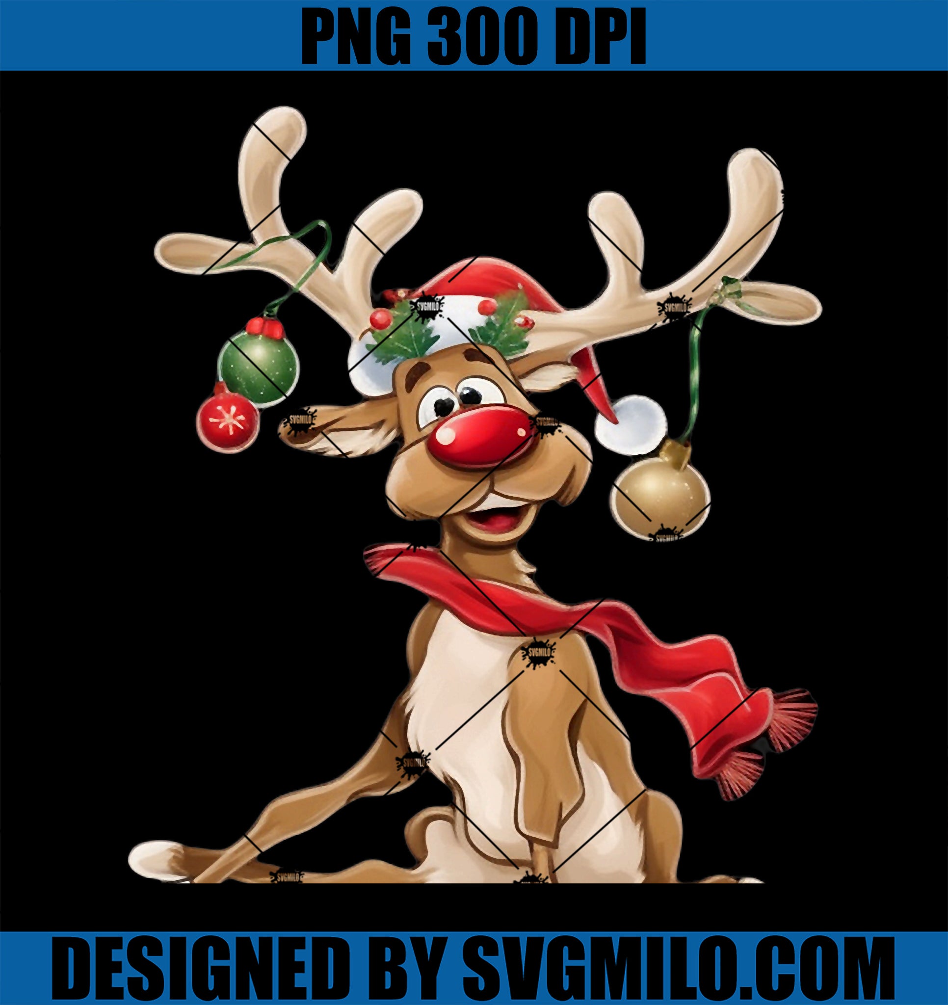 Santa Reindeer PNG, Merry Christmas Reindeer PNG