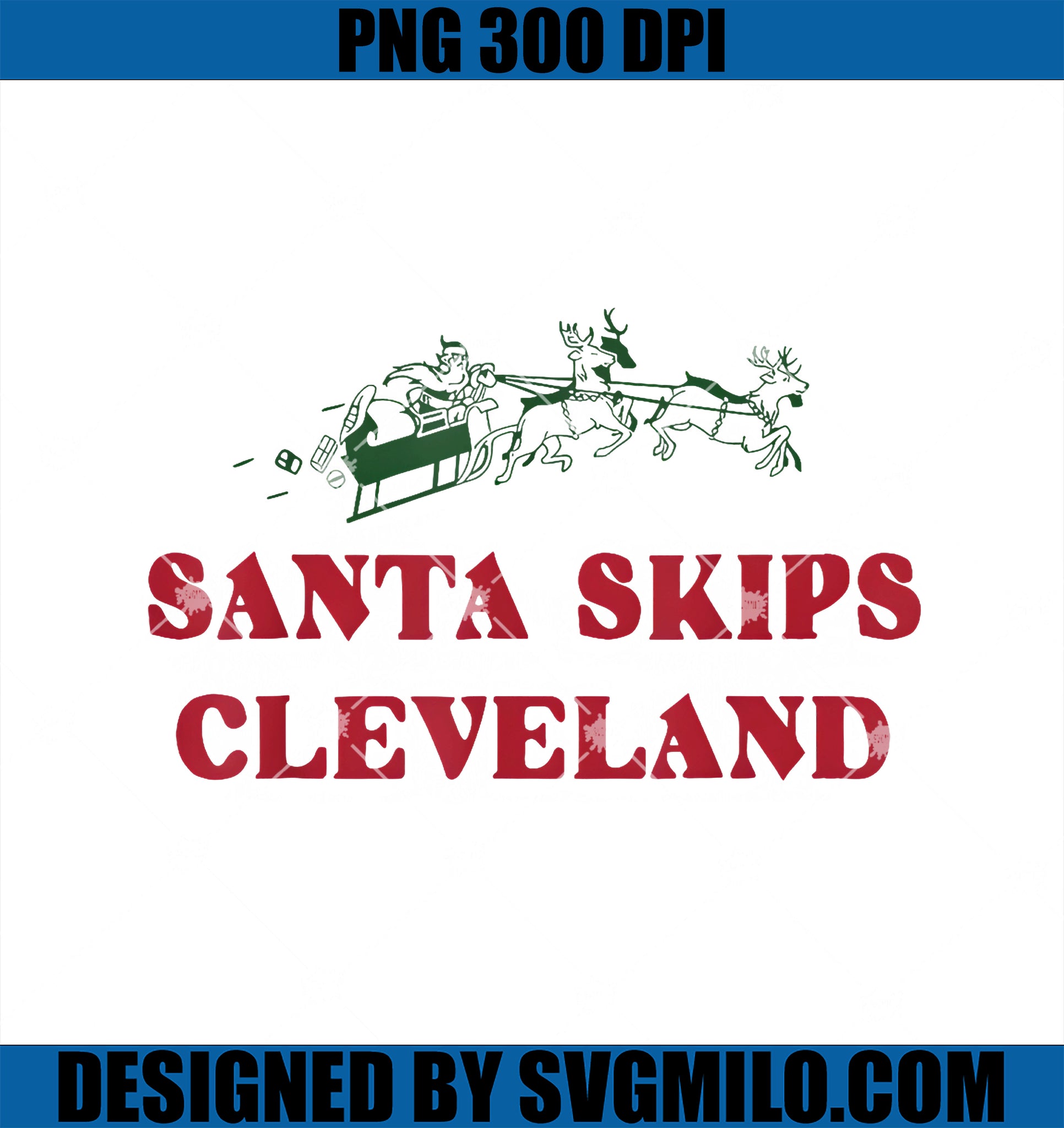 Santa Skips Cleveland PNG