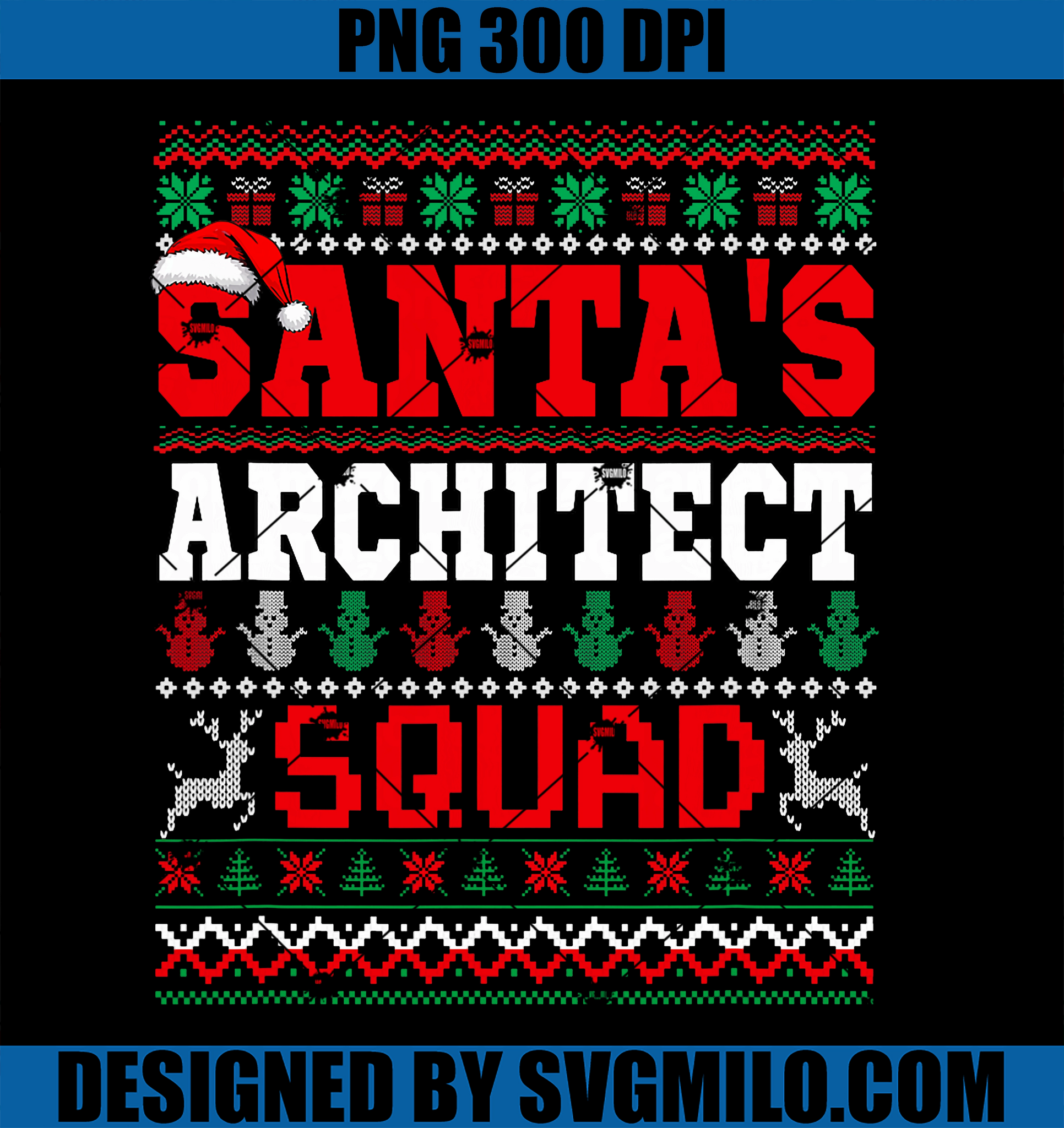 Santa's Architect Squad Christmas PNG, Colorful Leopard PNG