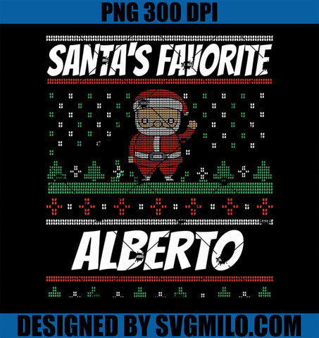 Santa's Favorite Alberto PNG, Funny Christmas Alberto Name PNG