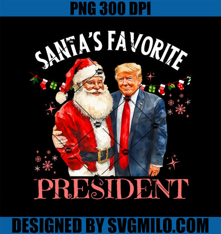 Santa_s Favorite President Christmas Trump 47th President PNG