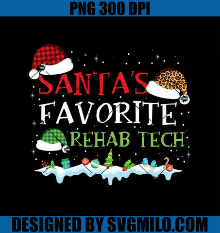 Santa's Favorite Rehab Tech PNG, Fun Christmas PNG