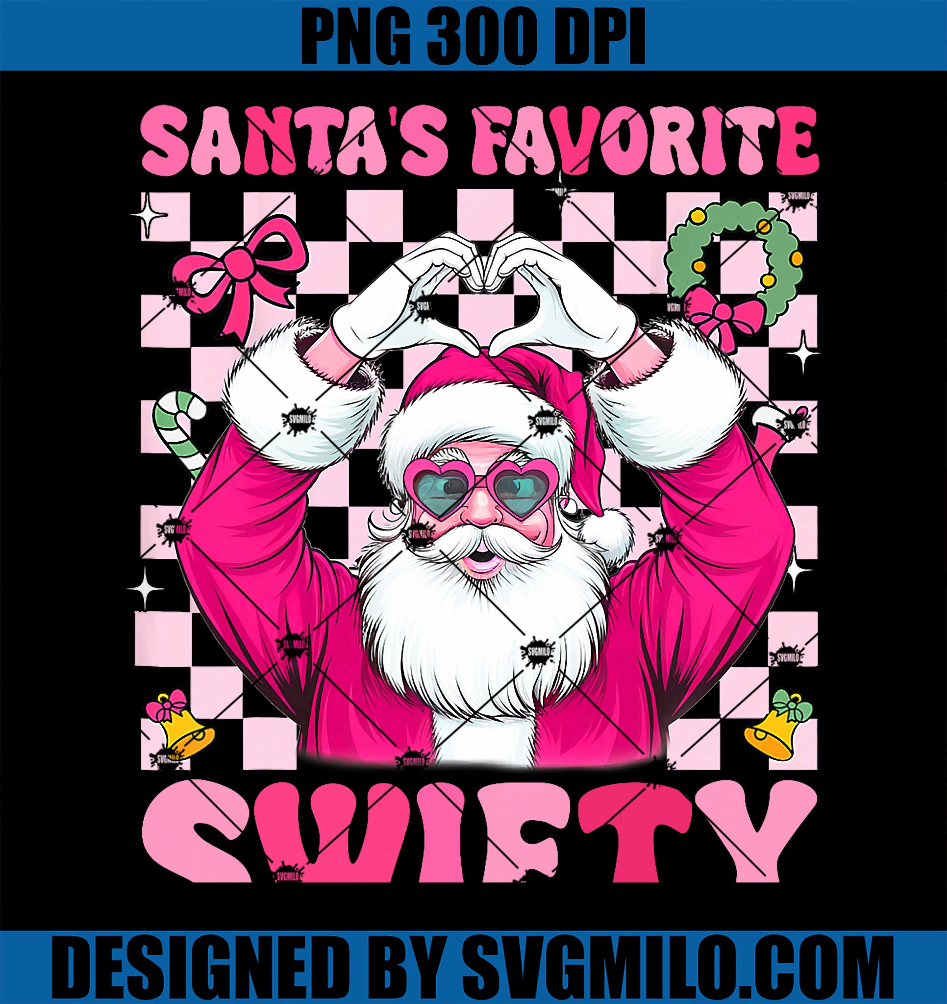 Santa_s Favorite Swifty Merry Christmas Groovy Xmas Lights PNG