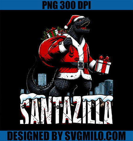 Santazilla Kaiju Santa Christmas Japanese Monster Xmas PNG