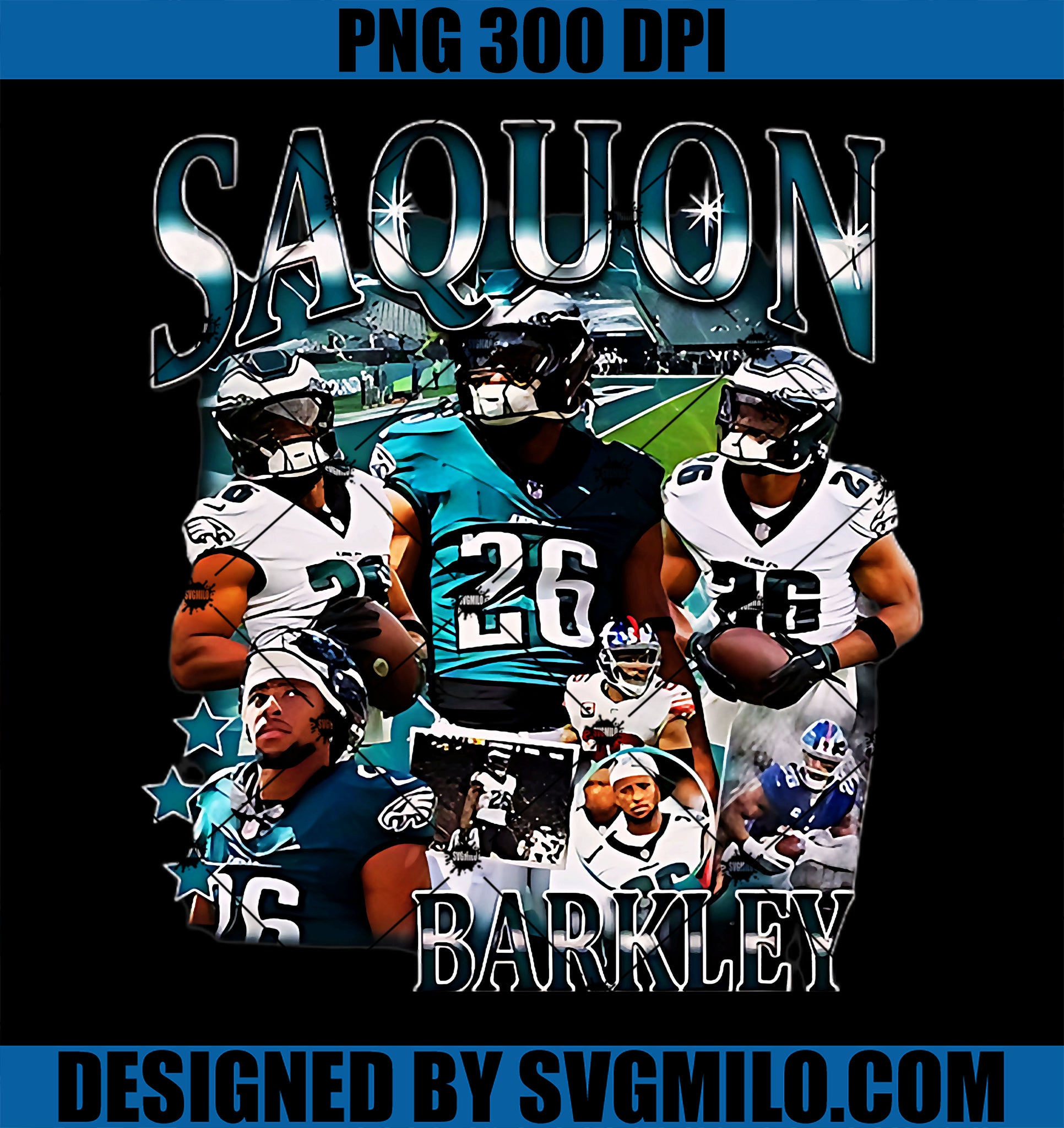 Saquon Eagles Vintage Barkley PNG