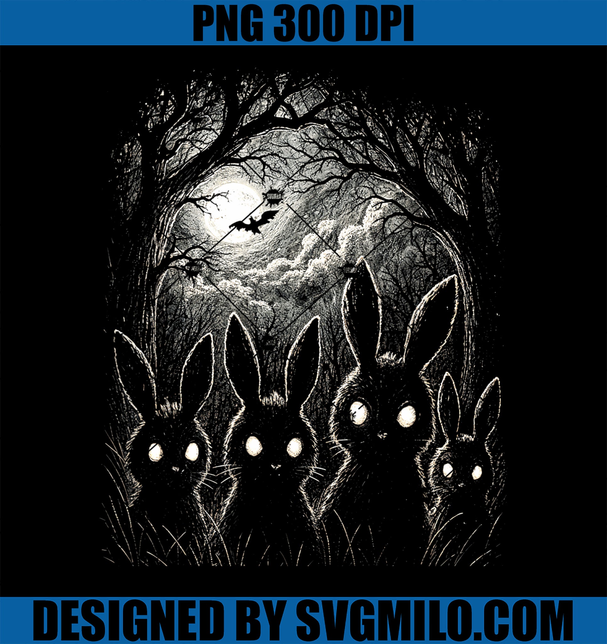 Scary Rabbit Eyes Forest Creepy PNG, Halloween Costume Bunny PNG