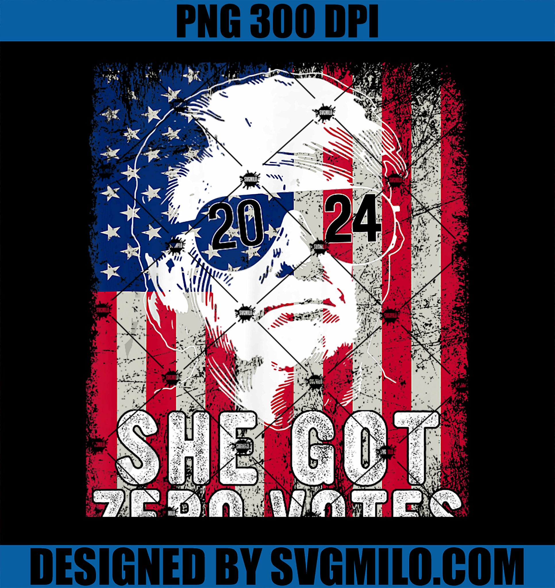 She Got Zero Votes PNG, Funny Trump 2024 Vote For USA President PNG