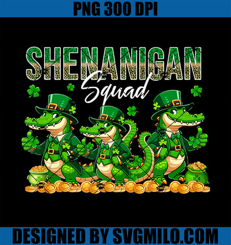 Shenanigan Squad Three PNG, St. Patrick's Day Alligators Clovers PNG