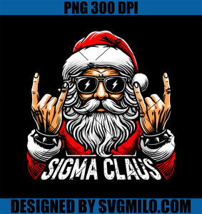 Sigma Claus PNG, Funny Christmas Rizz Santa Rizzmas PNG