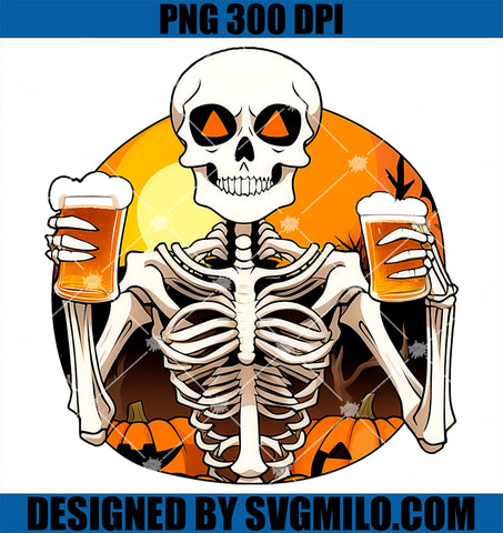 Skeleton Funny PNG, Drinking Beer Halloween PNG