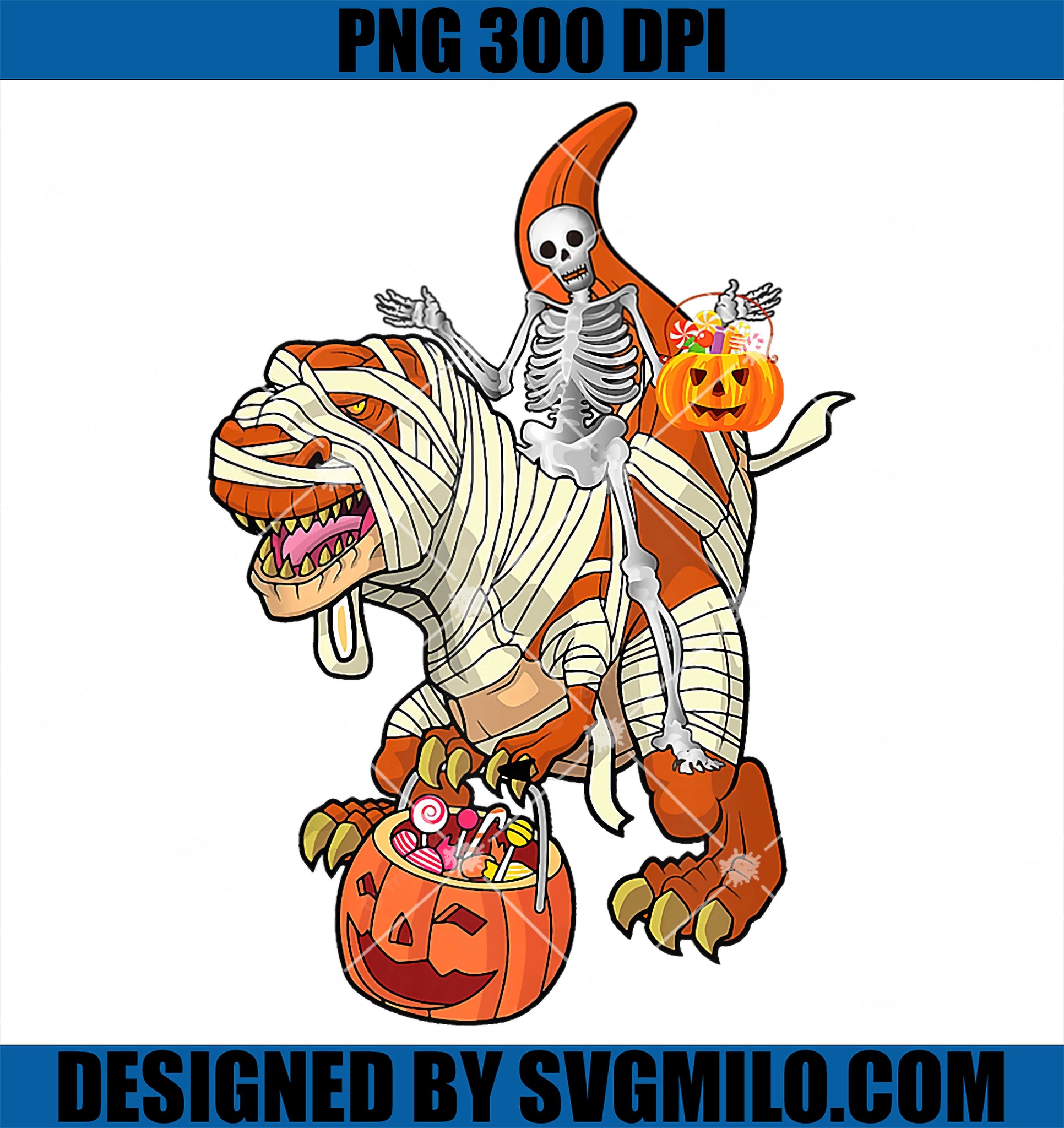 Skeleton Pumpkin Dinosaur T-rex PNG, Halloween Skeleton PNG