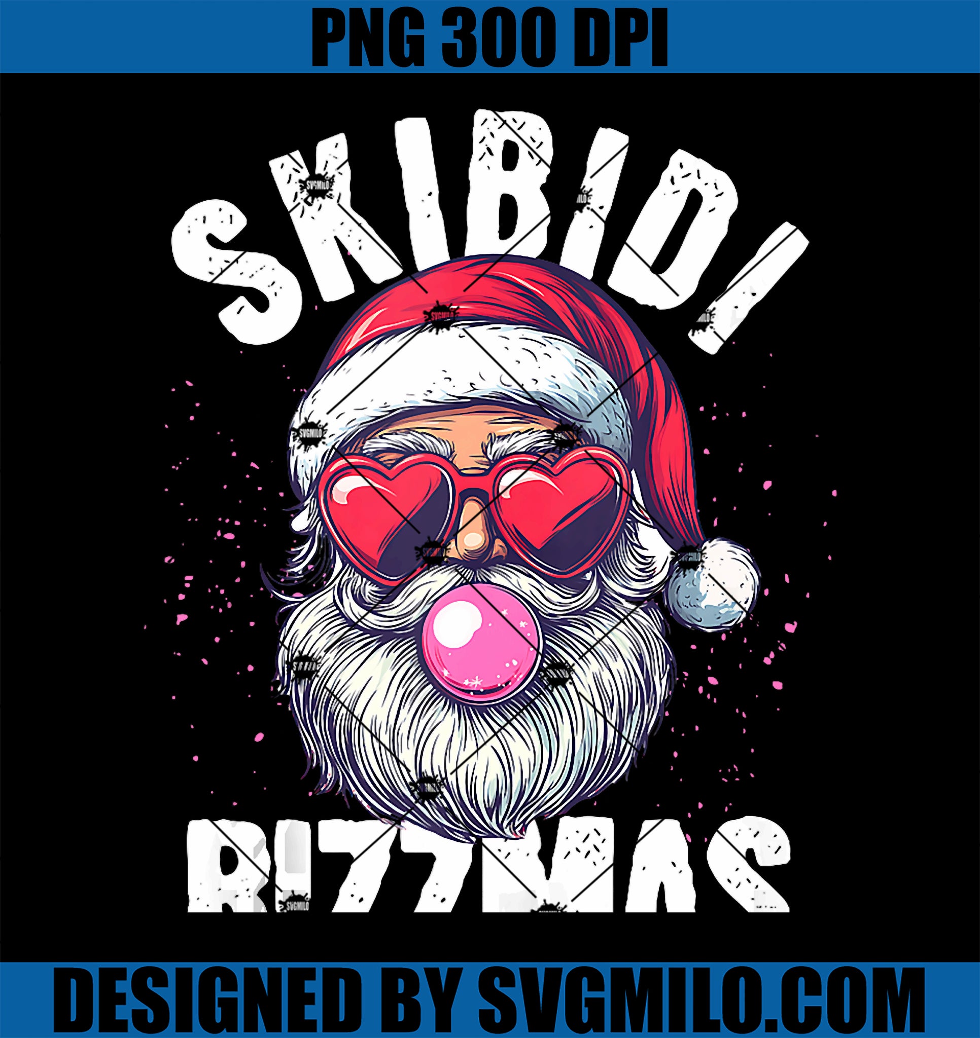 Skibidi Rizzmas Christmas PNG, Rizz Santa Claus Charisma Funny PNG