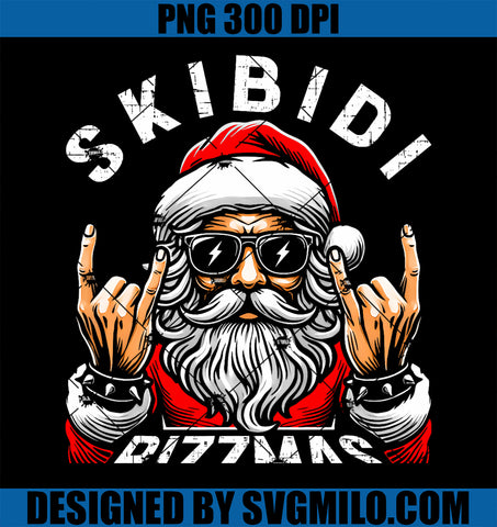 Skibidi Rizzmas PNG, Funny Christmas Rizz Santa PNG