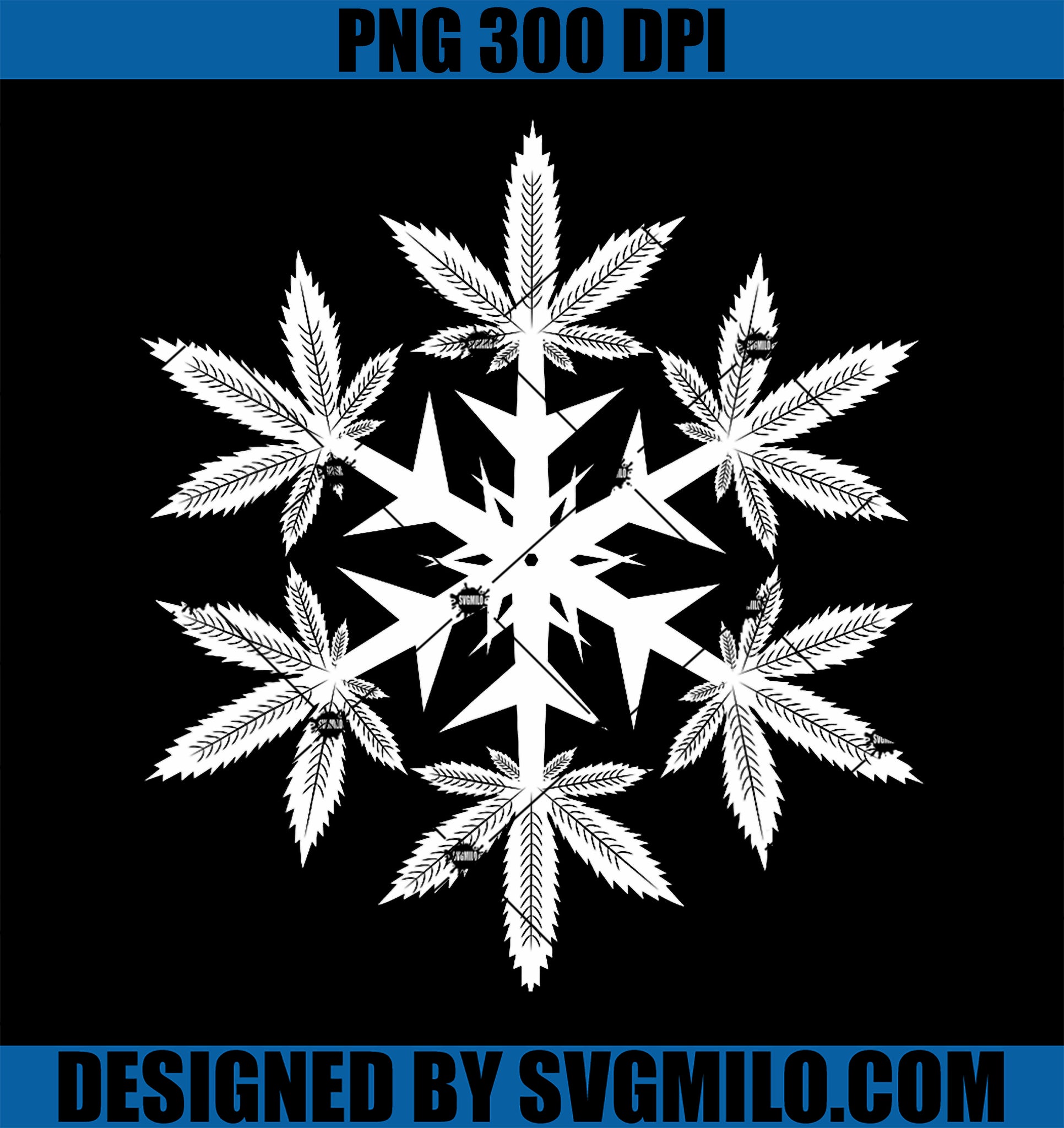 Snowflake Weed Marijuana Leaf Christmas PNG